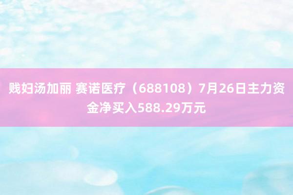 贱妇汤加丽 赛诺医疗（688108）7月26日主力资金净买入588.29万元