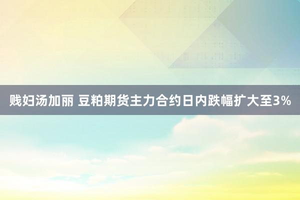 贱妇汤加丽 豆粕期货主力合约日内跌幅扩大至3%