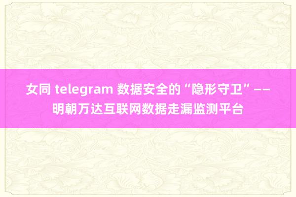 女同 telegram 数据安全的“隐形守卫”——明朝万达互联网数据走漏监测平台